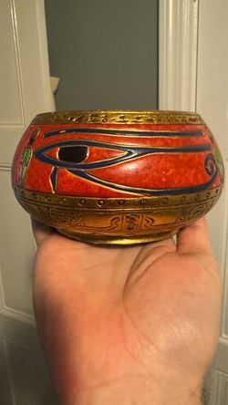 Porcelain Key Dish with Egyptian Themes