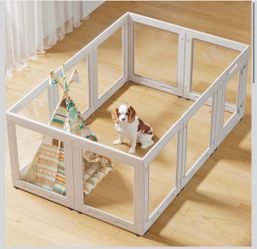10-Piece Transparent Acrylic Dog Playpen