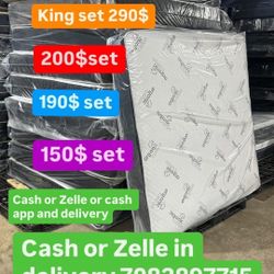 Huge sale for Mattress And Box Twin size mattress and box 150.$ full 190$ Queen 200$ king 290$. Mattress And Box and frame and headboard. King 580$ Qu