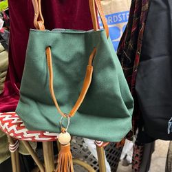 Green Bucket Bag Purse