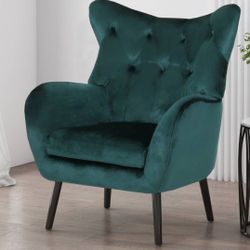 Almador Velvet Accent Chair (Dark Green)