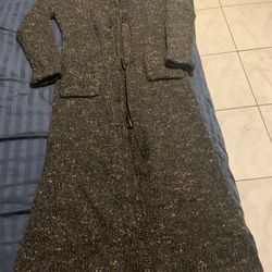 Ladies Sweater Coat. Extra Long Ankle Length, Long Sleeve, Wool Mix, Size Medium, $40