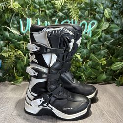 Fox Comp 5 Youth Kids Motocross Boots Black White Dirt Bike Size Youth 2