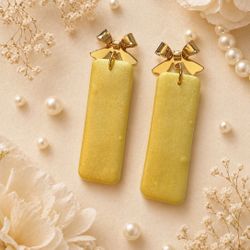 Yellow Handmade Polymer Clay Earrings