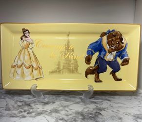 Disney Beauty and the Beast Ceramic Serving Platter Tray - Like New