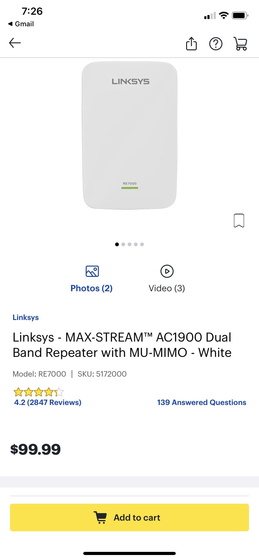Linksys Wi-Fi Extender