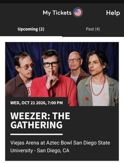 Weezer: The Gathering Concert Tickets San Diego