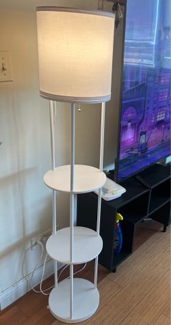White Floor Lamp with Shelves - $25