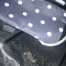 NWT PINK black Fishnet N Polkadots Beach Bag