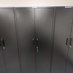 Storage Shelves.  Metal, Locking W/ Key & Assembled