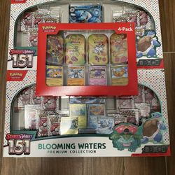 Pokemon Blooming Waters Premium Collection & 151 Tins Sam's Club 