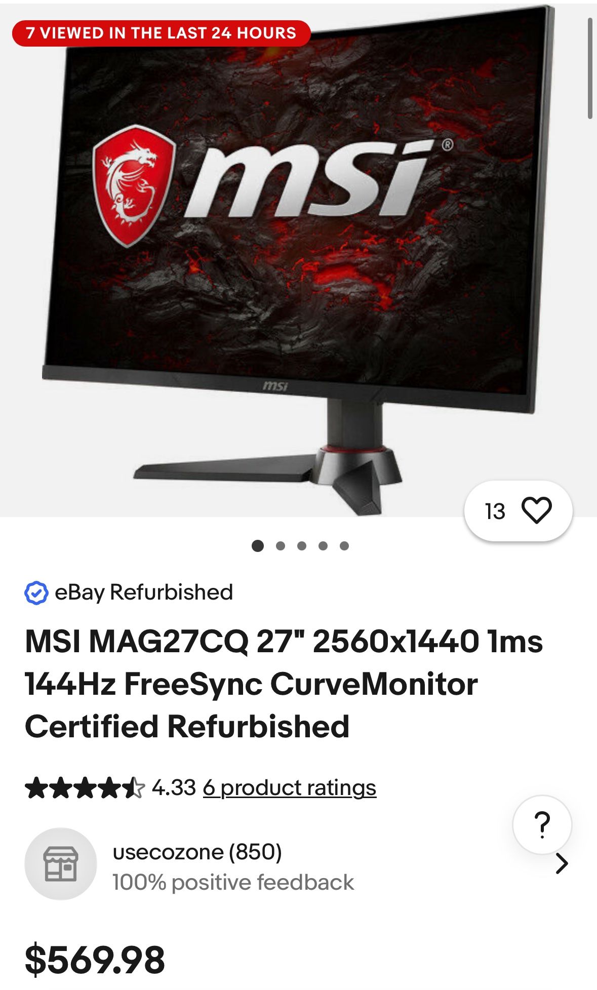 MSI Monitor Optix MAG27CQ