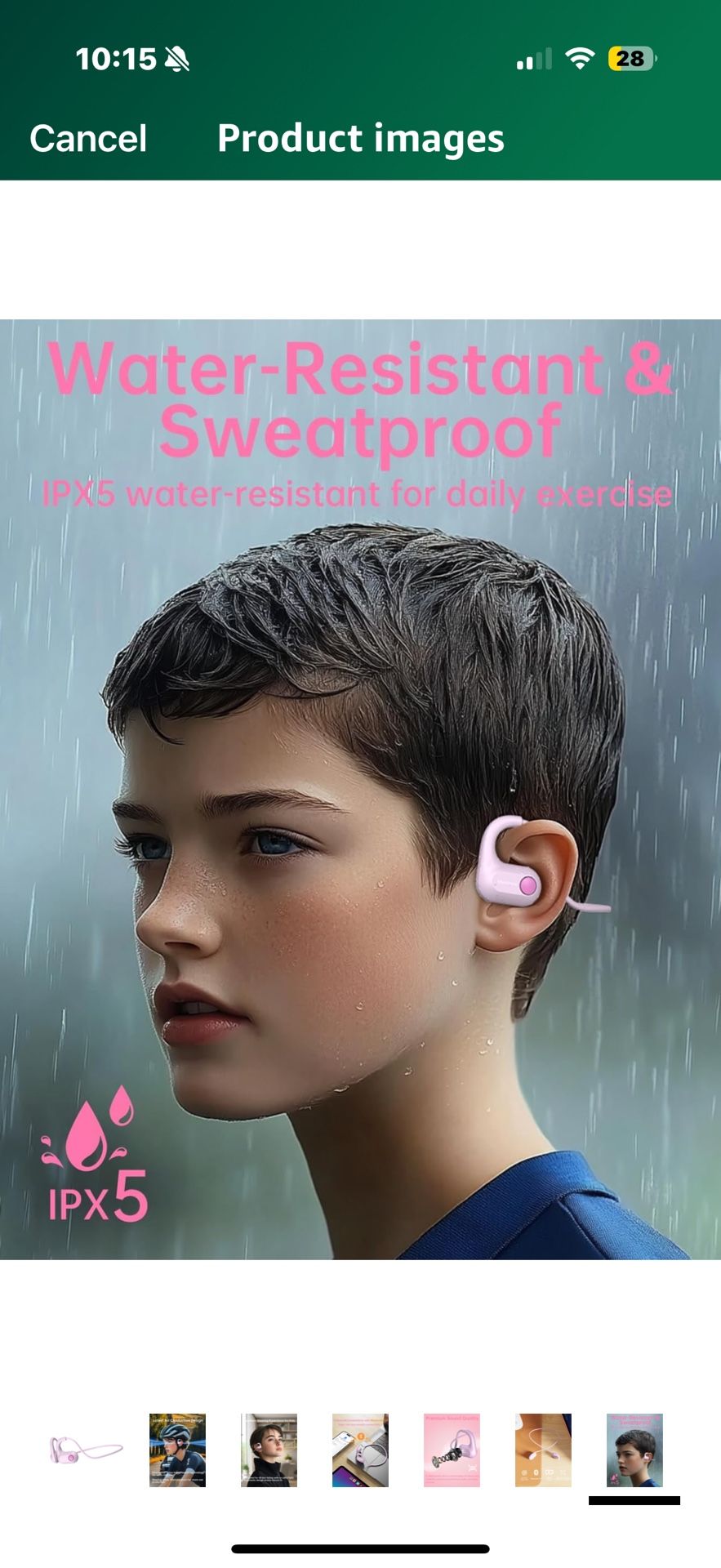 Kids Bluetooth Headphones, Bluetooth 5.4 Air Conduction Open Ear Headphones, Ultra-Light, Stereo Sound with Mic
