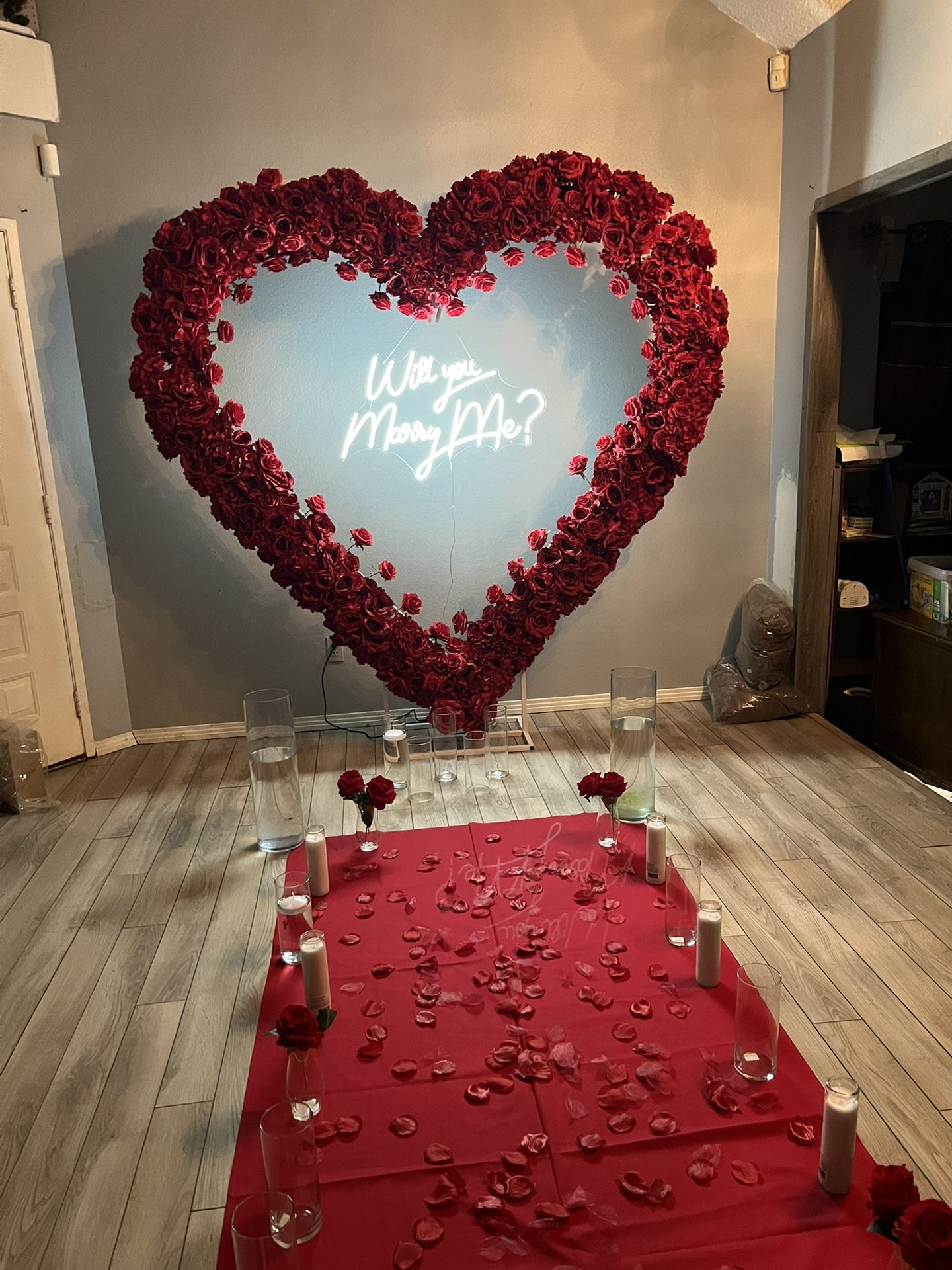 Red Rose Heart Arch - Proposals / Engagement/ Will You Marry Me