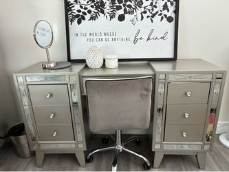 Glass drawer desk