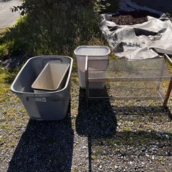 Free Outdoor Trash Can, Shoe Rack, Bin