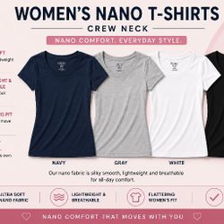 4 Women's Nano T-Shirts 100% Cotton
