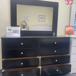 Oder Dresser With Mirror New Black $359