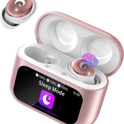 Sleep Earbuds Bluetooth 5.4 in Ear Smart Touch Screen Ear Buds, 48H Mini Sleep Headphones Small Design for Side Sleepers, Crystal-Clear Calls, 5 EQ Mo