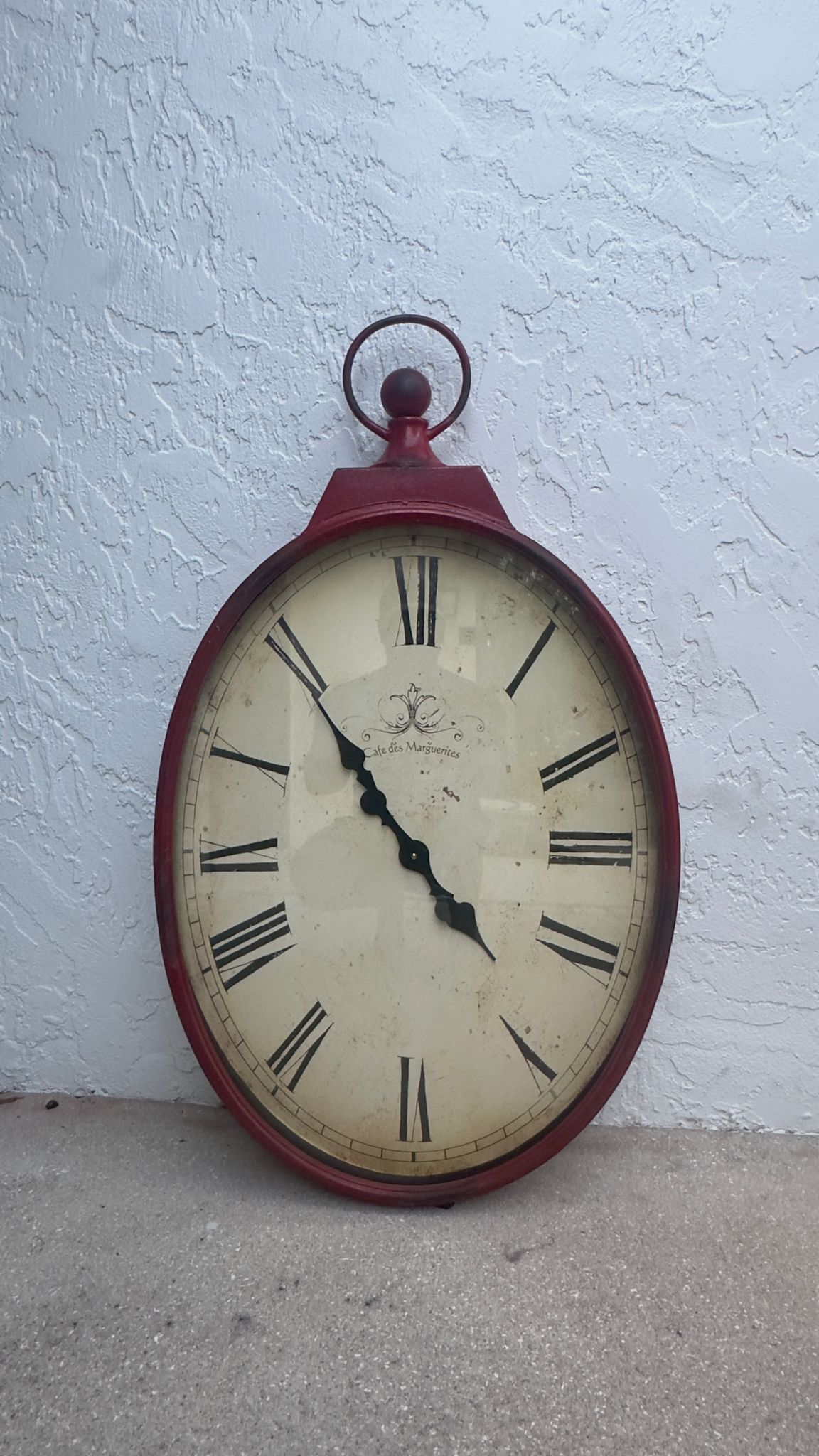 VINTAGE PIER 1 CAFE DES MARGUERITES FRENCH BISTRO POCKET WATCH WALL CLOCK 36” - delivery is negotiable