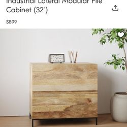 West Elm Industrial Mango Wood File Cabinet