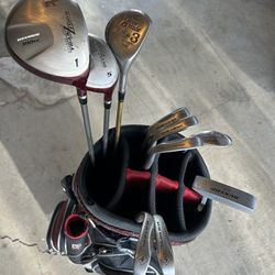 Right Handed Gold Clubs And Back
