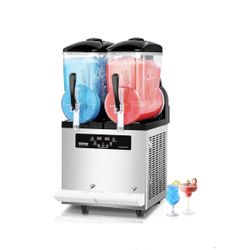 VEVOR Commercial Slushy Machine, 12Lx2 Double Tank Frozen Drink Machine, 96 Cups Stainless Steel Margarita Smoothie Frozen Drink Maker, Slushie Machin