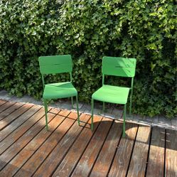 two green chairs