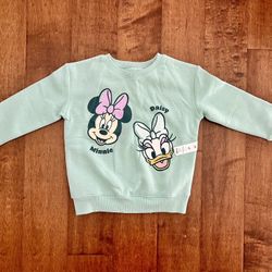 NEW Little Toddler Girls Disney Jumping beans Green Minnie Daisy Sweater Size 5T