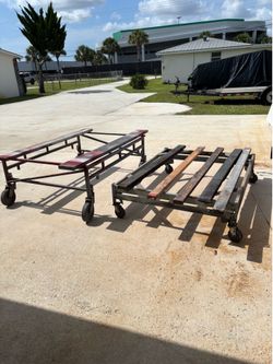 Two home made roll around shop carts