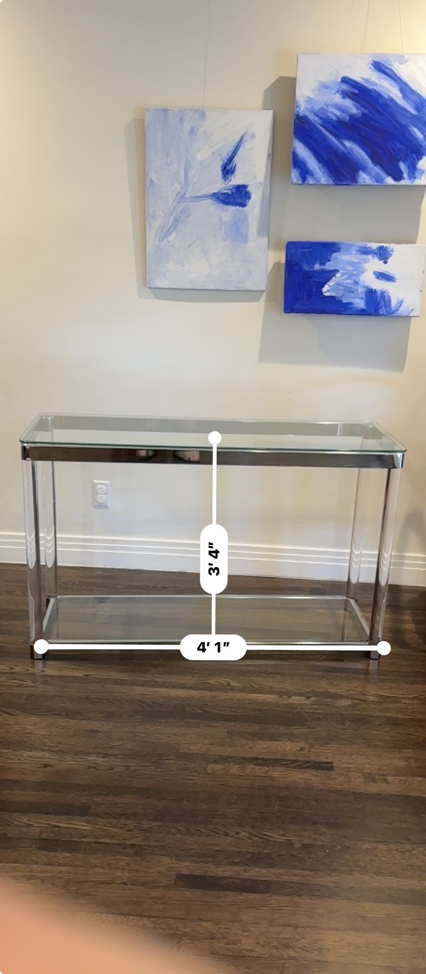 Coaster Home Furnishings Anne Sofa Table with Lower Shelf Chrome and Clear