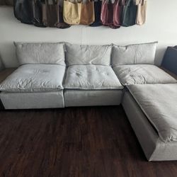 Modern Couch With Ottoman And Side Tables