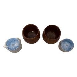 Walndux Wooden Wine Cups Set of 2 with Ice Ball Molds Whiskey Tumbler Gift Tube