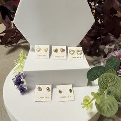 10K Gold Stud Earrings