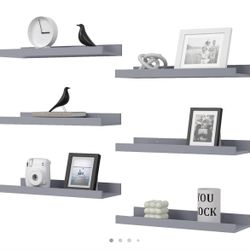 6 New Gray Floating Shelves