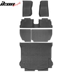 Fits 2007-2013 Jeep Wrangler JK 4-Door TPE Floor Mats + Trunk Mat + Backrest Mats