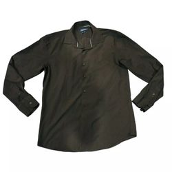 Nautica Sz M (15-15 1/2)Men button down black gray dress Career Shirt