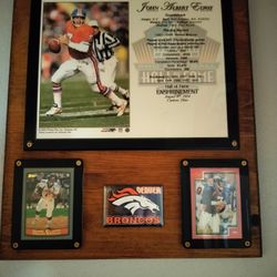 John Elway Hall of Fame Induction Plaque 