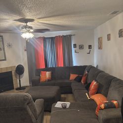 Sectional Couch With  Chair And Ottoman 