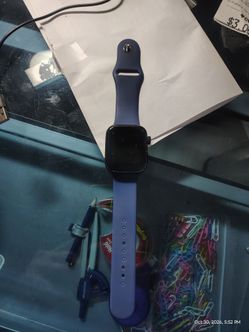 Apple Watch with Blue Sport Band