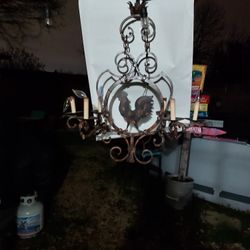 Antique french Rooster chandelier