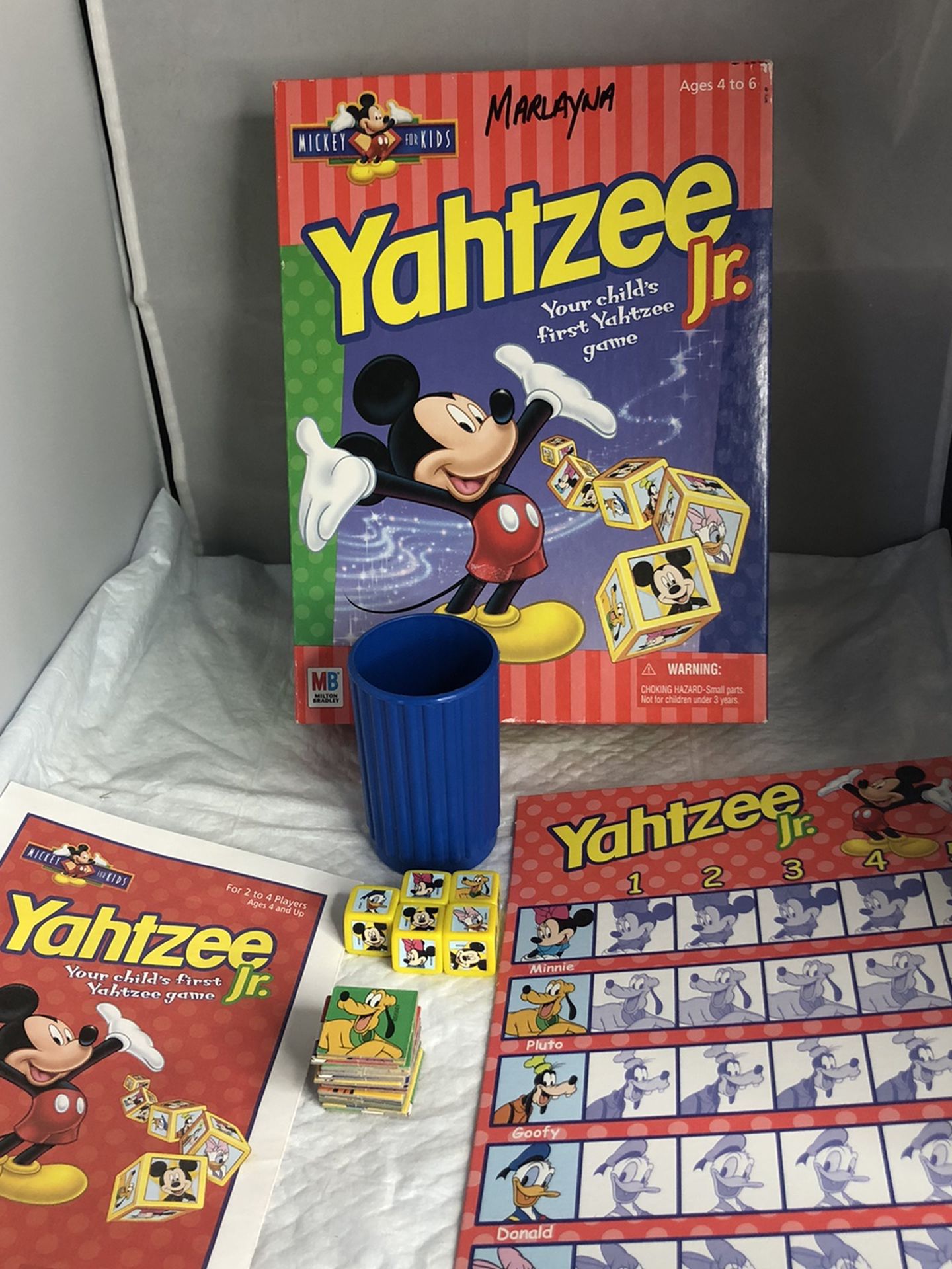 Mickey Vintage Yahtzee JR 1998 Game