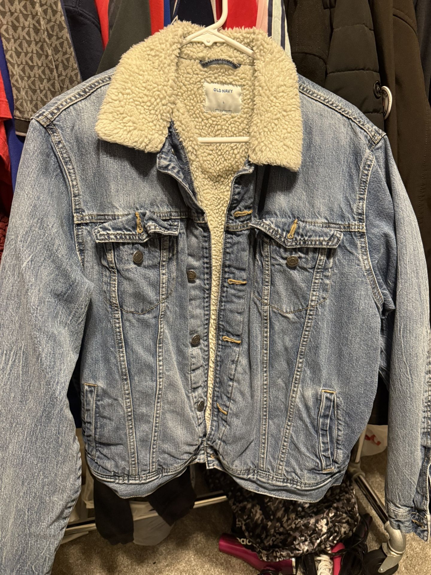 Old Navy Denim Jacket with Sherpa Lining sz women’s large