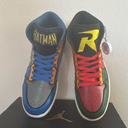 Batman and Robin AJ1’s custom sneakers size 11.