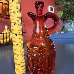 LE Smith MCM Moon & Stars Amberina Cruet