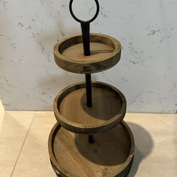 3 Tier -Wooden Rustic Tray Stand