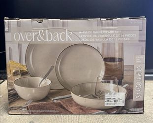 over&back 16-piece dinnerware set.
