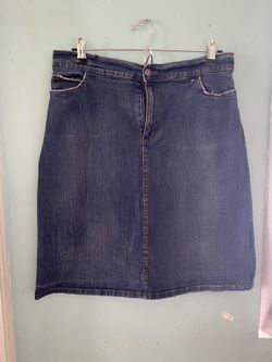 L/XL Jean Skirt, Knee Length, Modest, Falda de Mesclilla
