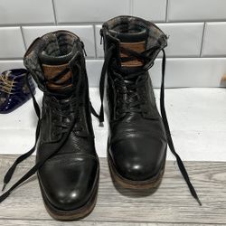 Bull Boxer Leather Chukka Boots Men’s 10 EU 43 Expedus Black Lace Up Side Zipper