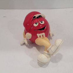 M&M Candy Wearing Red Christmas Santa Hat ~ Shelf Sitter, Ceramic, M & M, M&Ms